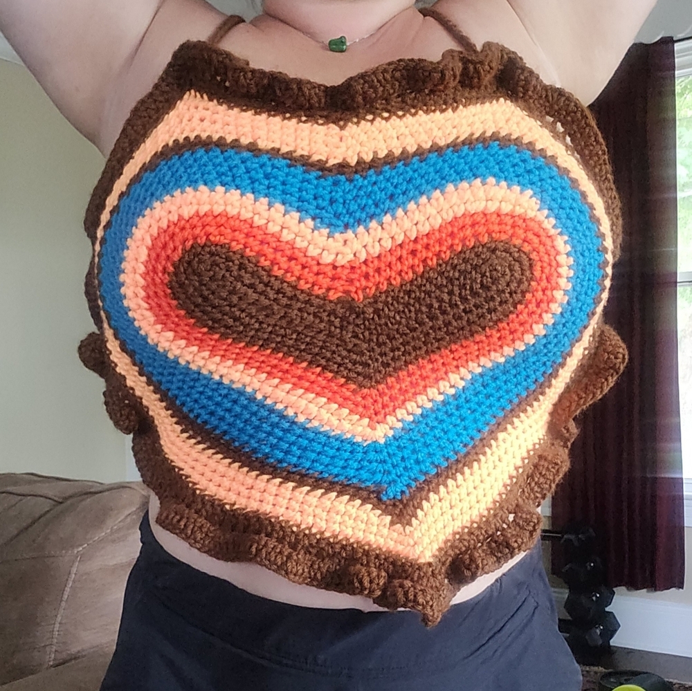 Elegant Brown Strappy Crop Top